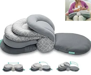 Grey Foldable Breastfeeding Pillow With Adjustable Height