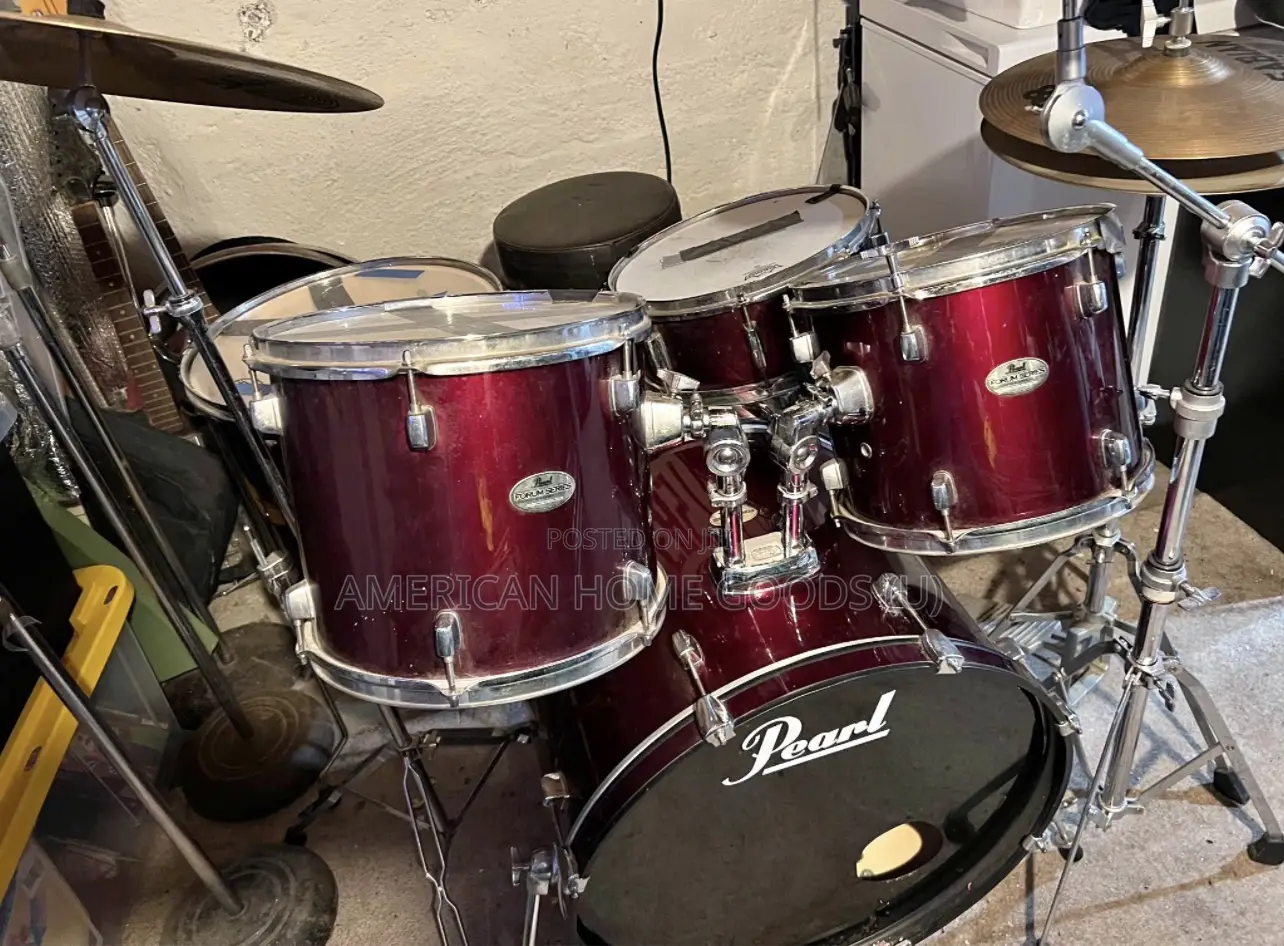 Orignal Pearl Usa 5- Piece Drum Set With All Hardware Cymbals Hi - Hat