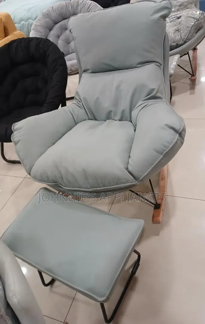 Modern Plush Accent Lounge Chair With Matching Footrest – Soft Cushion