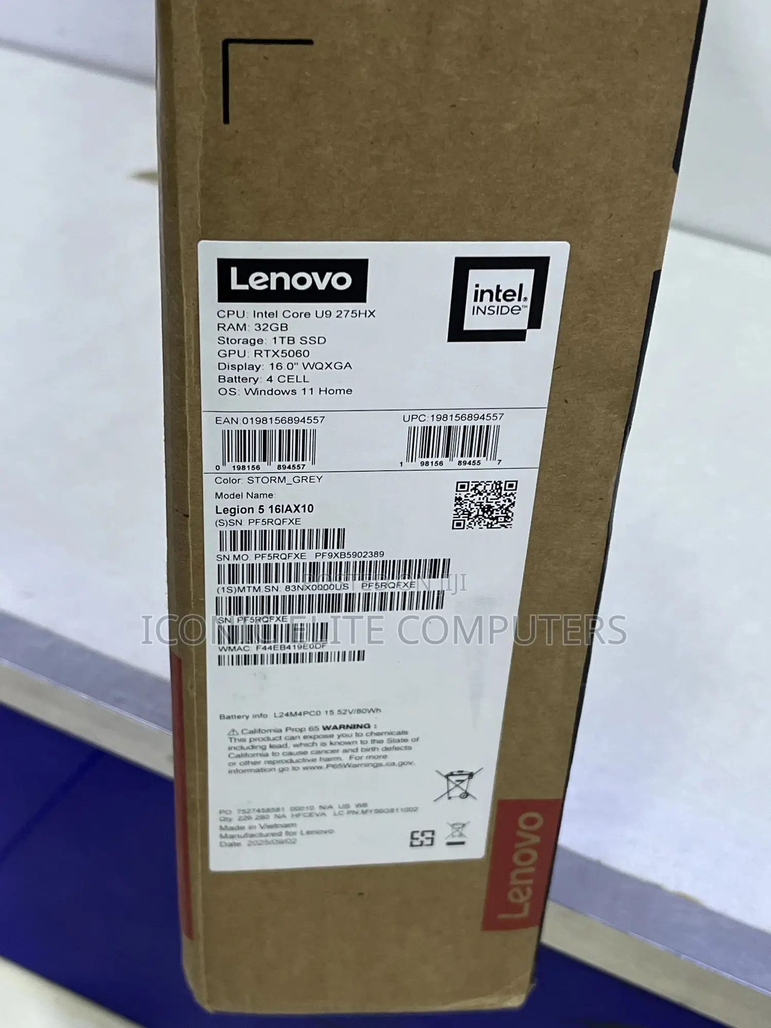 New Laptop Lenovo Legion Pro 7 32GB Intel Core Ultra 9 SSD 1T