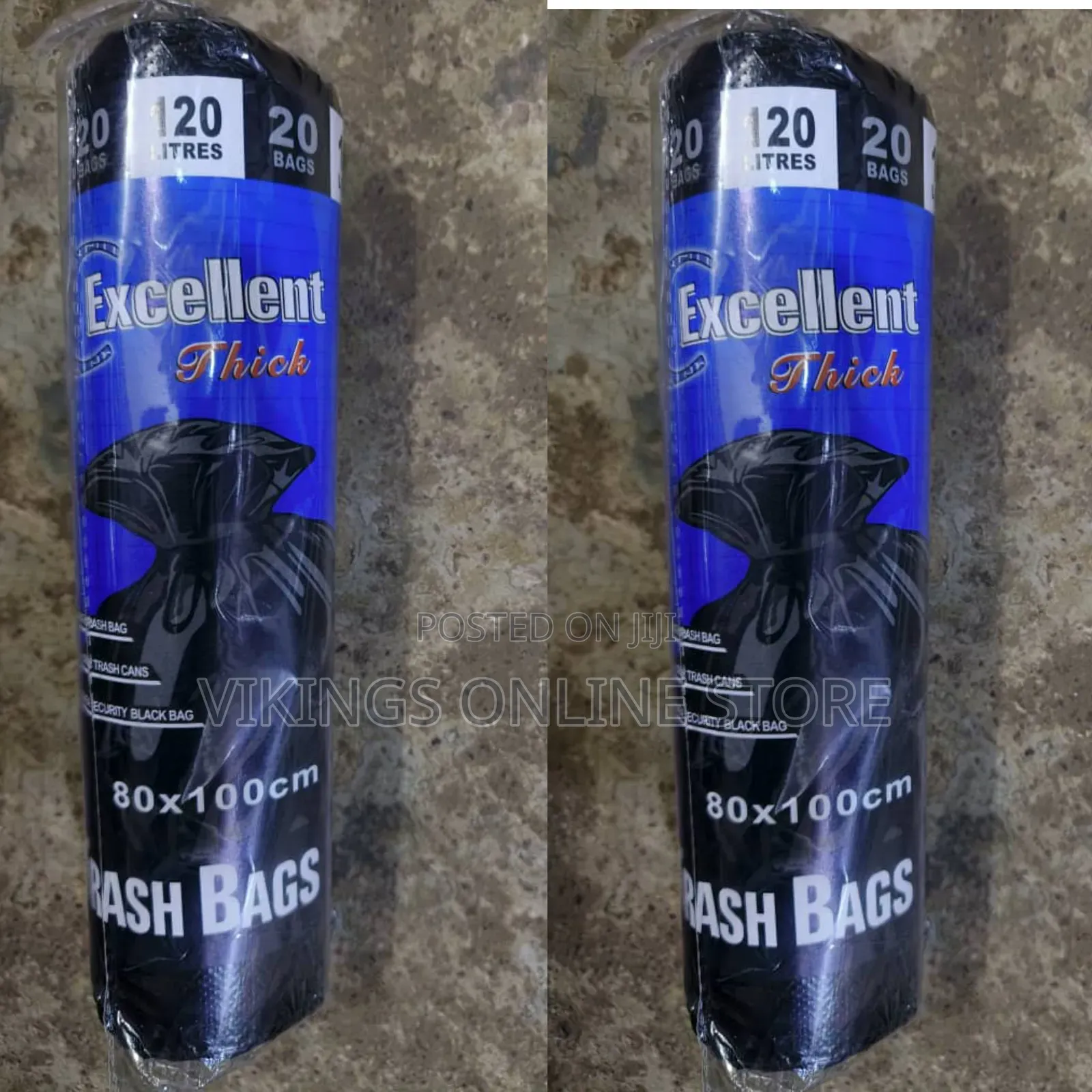 120 Litres 80cm×100cm 20 PCS Trash Bags