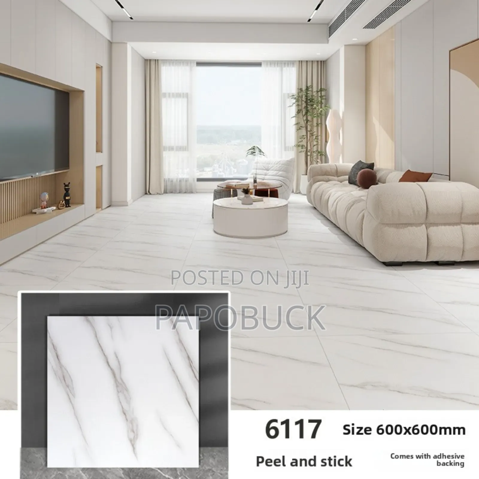 24 PCS Marble PVC Vinyl Self-Adhesive 45 by 45 Cm 3d Tile Stickers