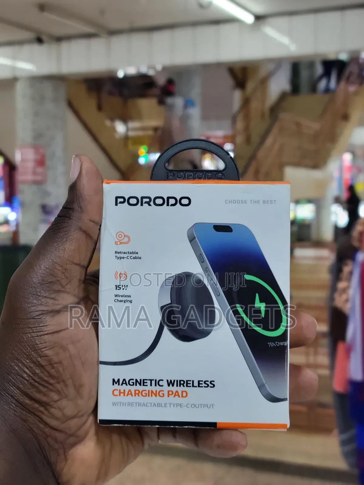 Porodo Magnetic Wireless Charging Pad, Specifically Model Pdetk22bk.