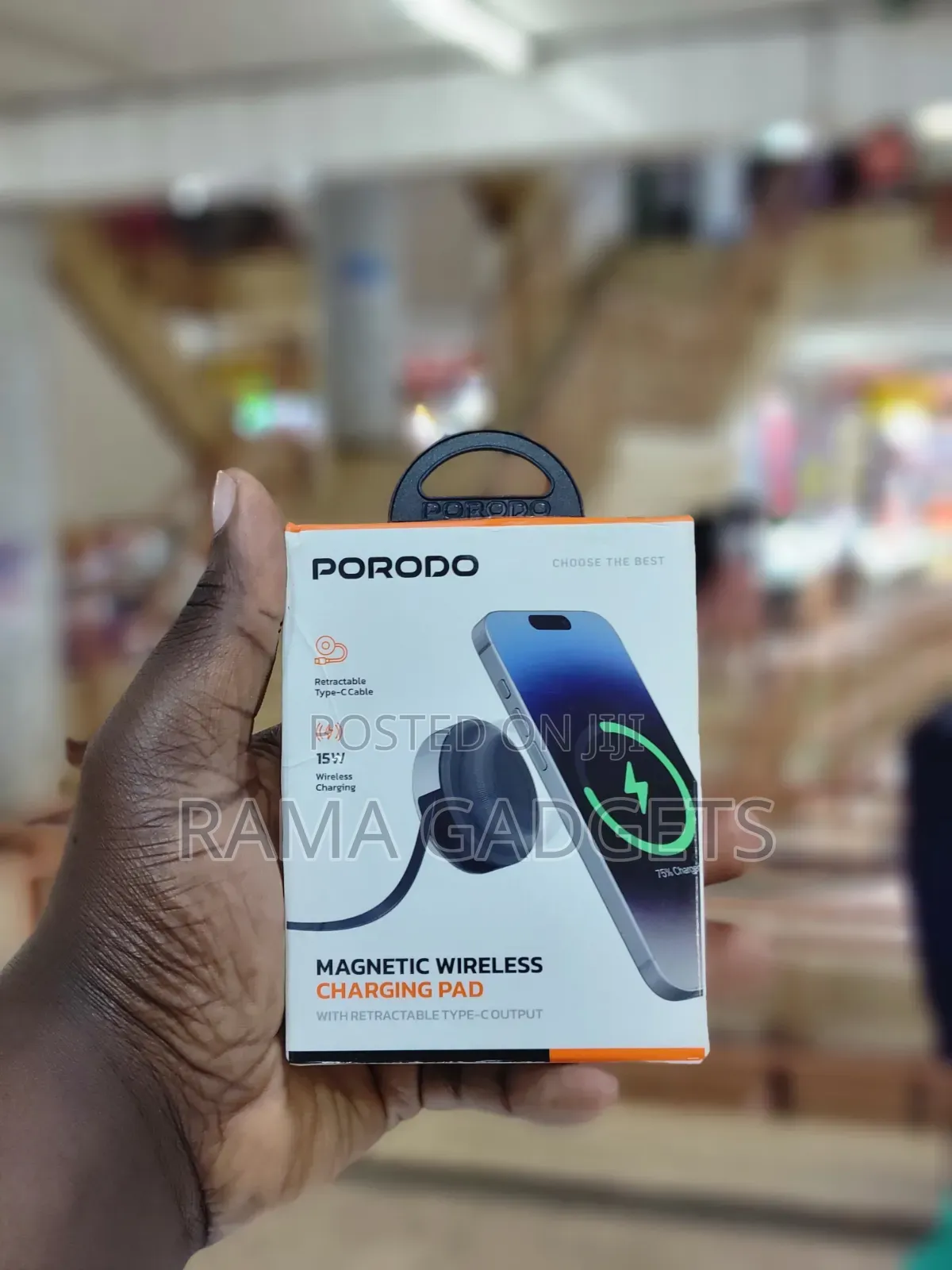 Porodo Magnetic Wireless Charging Pad, Specifically Model Pdetk22bk.