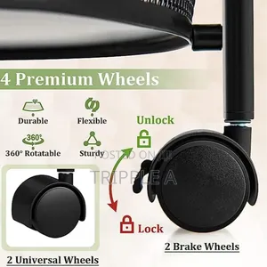 3 Tier Round Foldable Rolling Utility Storage Cart