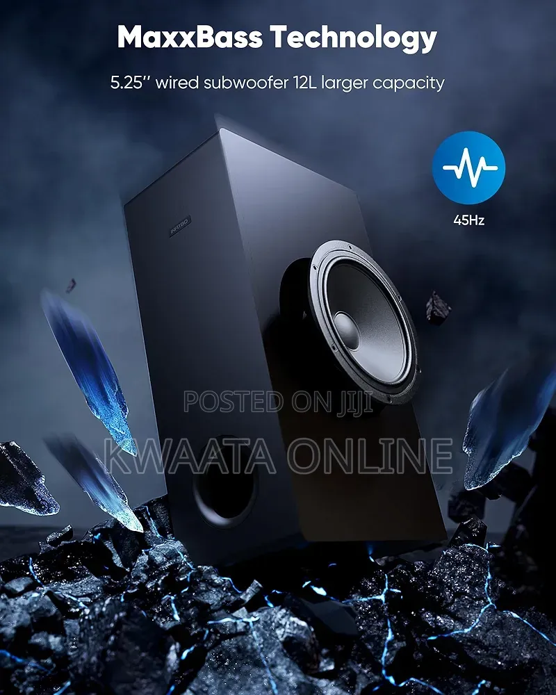 Spj Soundbar 60w Subwoofer 2-in-1 With Usb/Aux Home Theater System