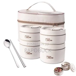 Stainless Steel Stackable Bento Lunch Box Set, Carry Bag.