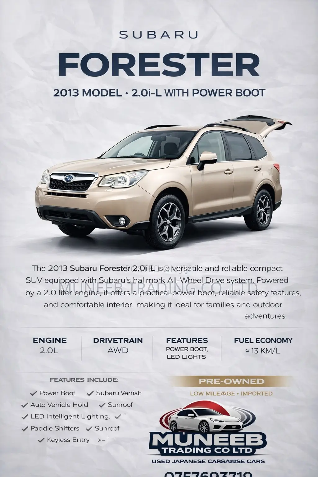 Subaru Forester 2.5X 2013 Gold