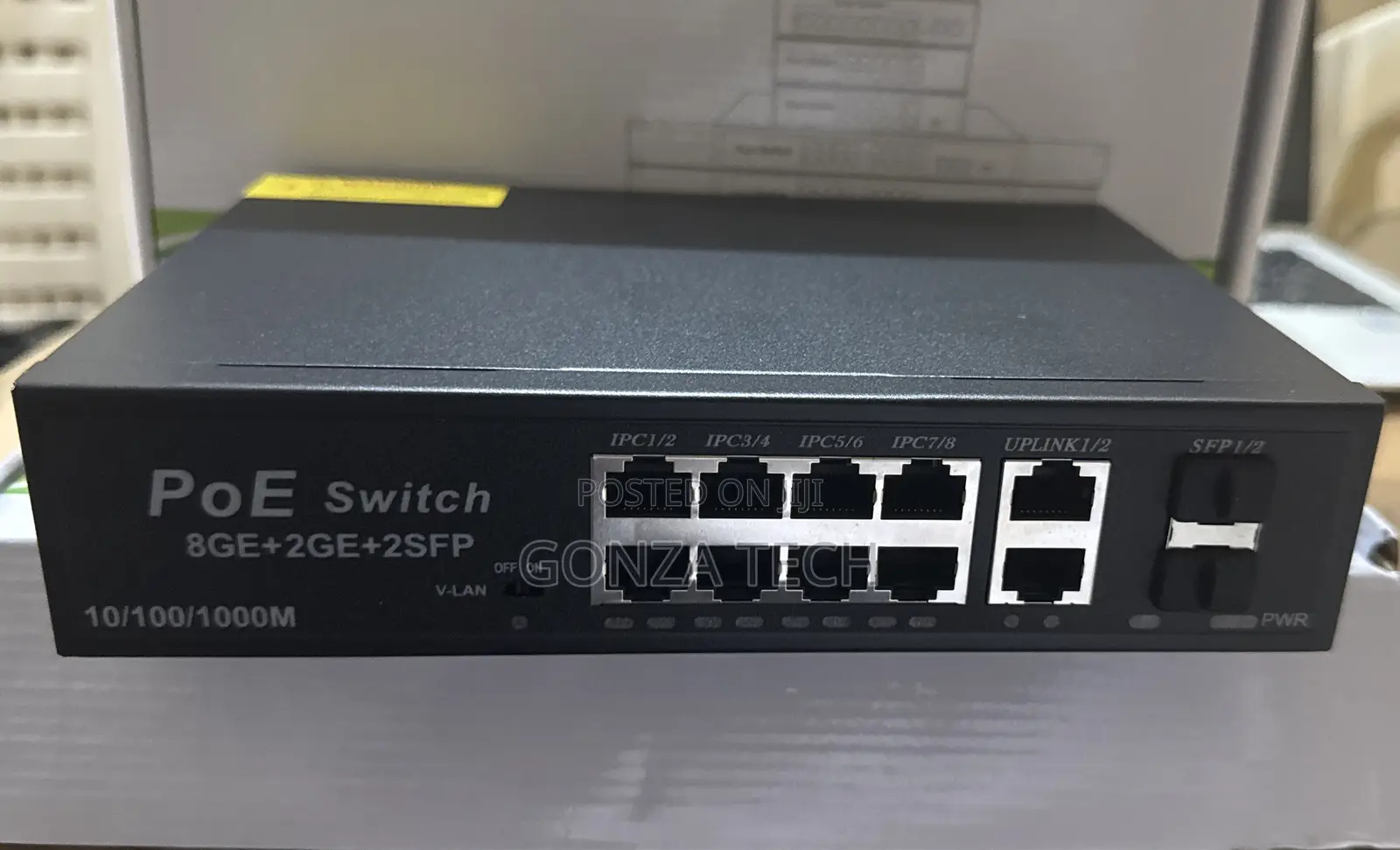 Poe Switch 8-Port Gigabit + 2 Uplink + 2 SFP Fiber