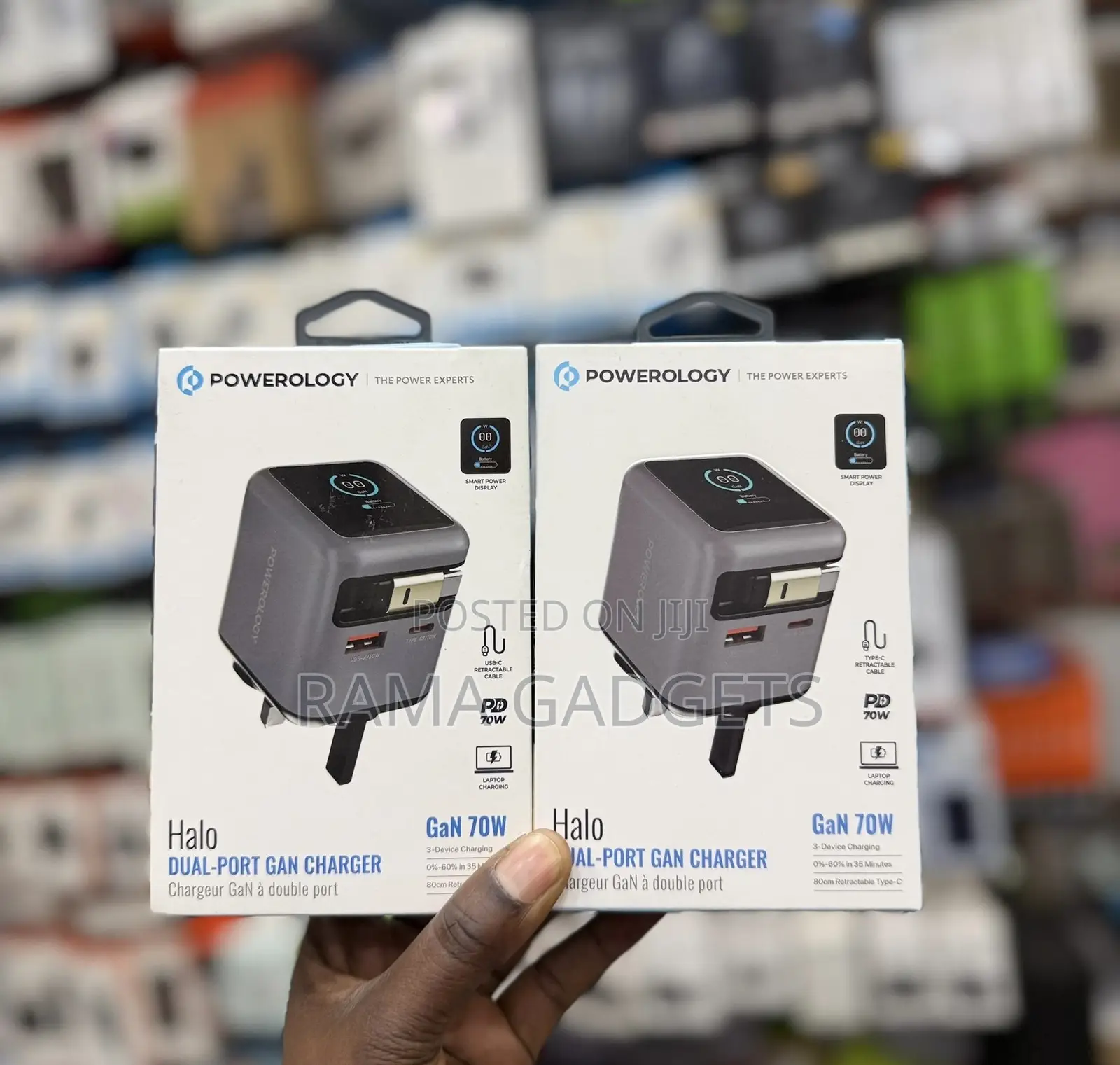 Powerology Halo Dual-Port Gan Charger, Which Features a 70w