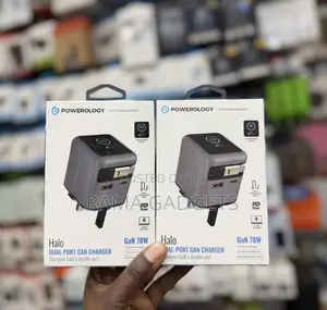 Powerology Halo Dual-Port Gan Charger, Which Features a 70w