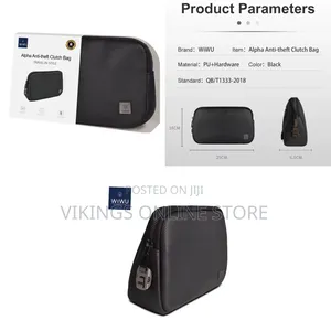Wiwu Coded Lock Clutch Bag: Anti-Theft, Waterproof, Phone Power Bank