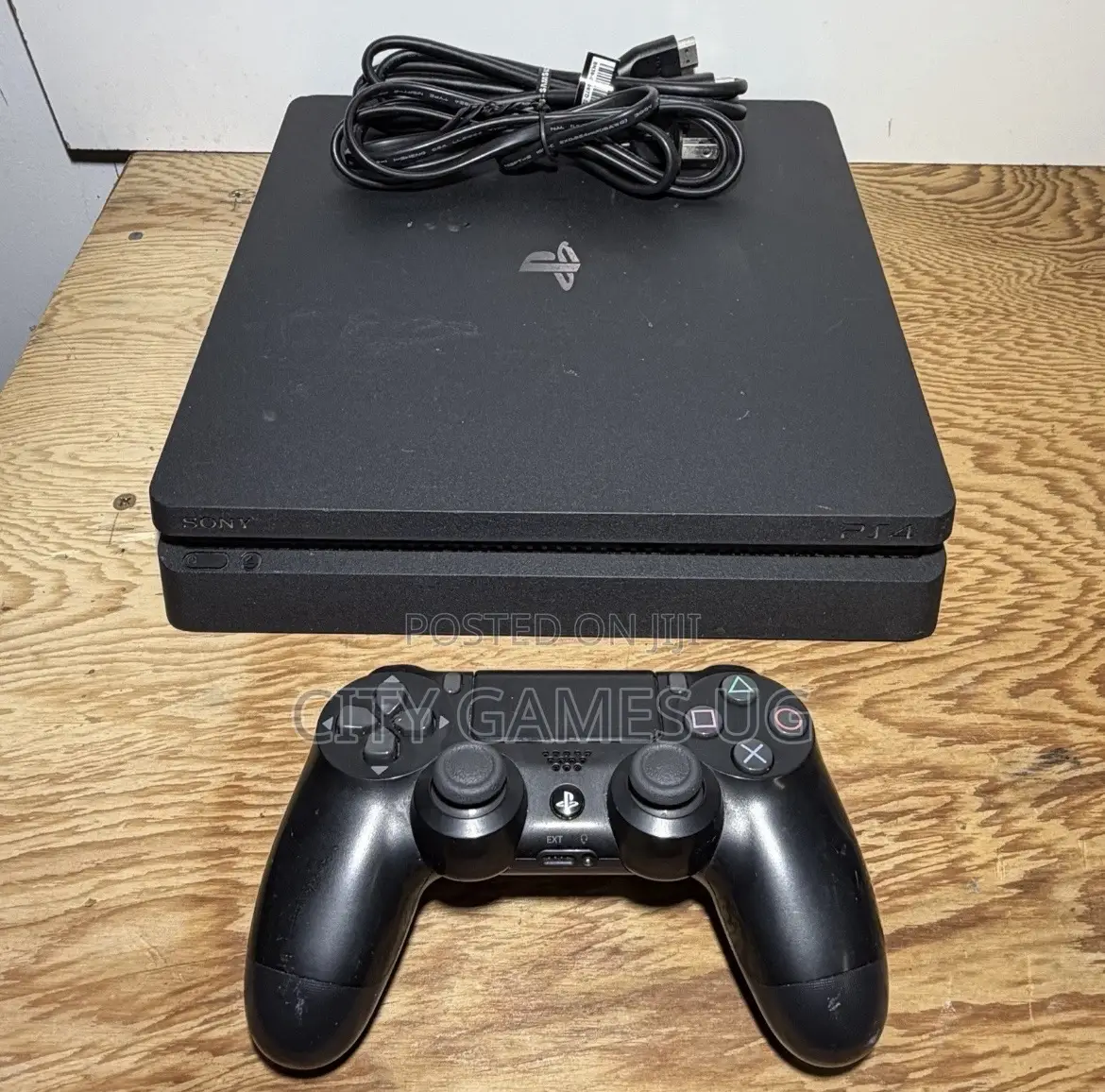 Sony Playstation 4 Slim Ps4 Black Console System W/ Controller, Cords