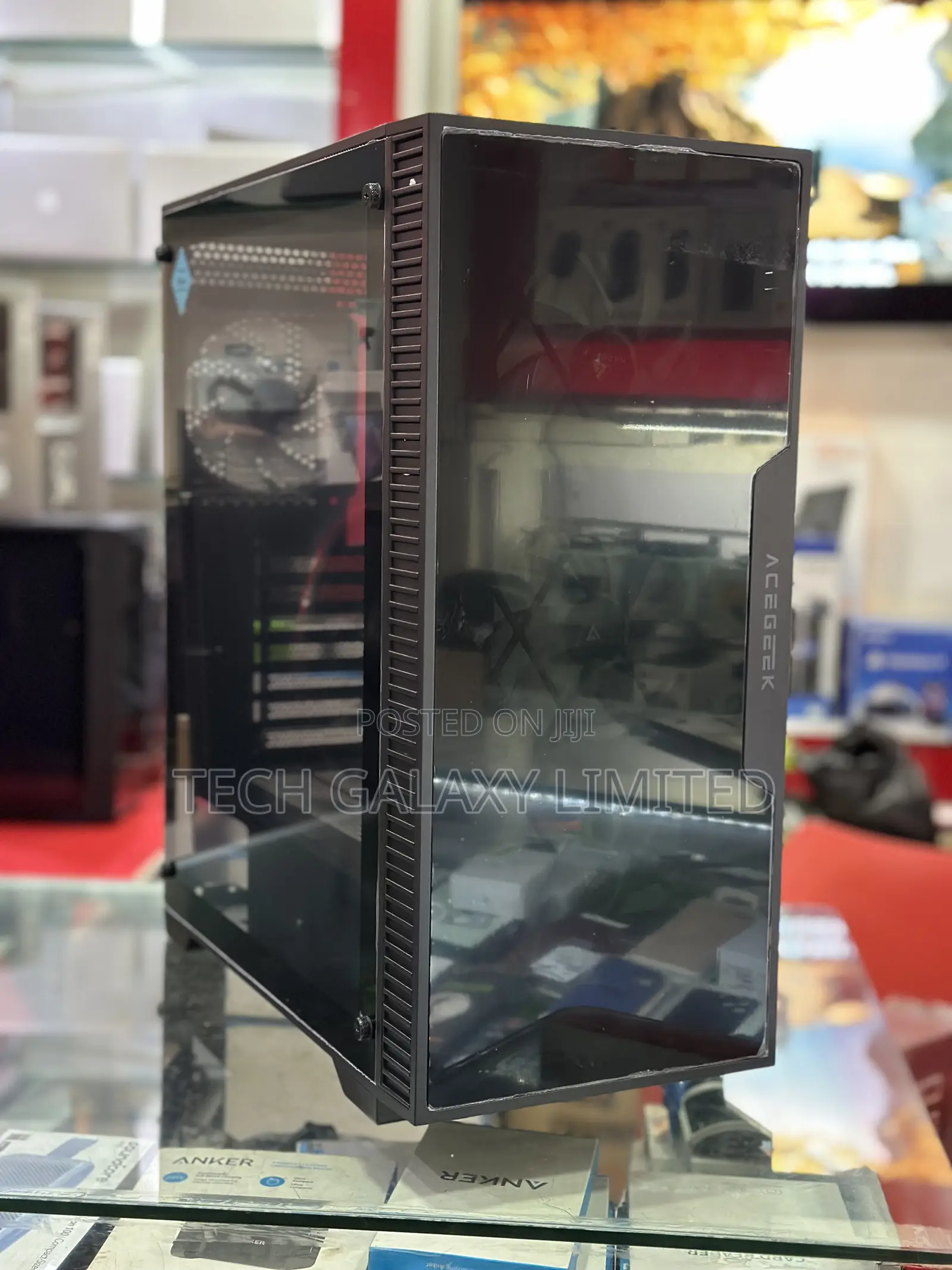 Acegeek Darkfate Pc Case With 4 Installed RGB Fans and Tempered Glass