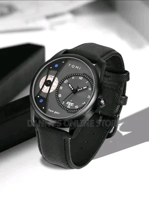 Tomi Men's Rotating Gear Hand Watch With Replaceable Strap, 2 in 1,