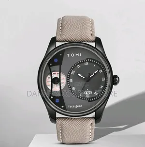 Tomi Men's Rotating Gear Hand Watch With Replaceable Strap, 2 in 1,