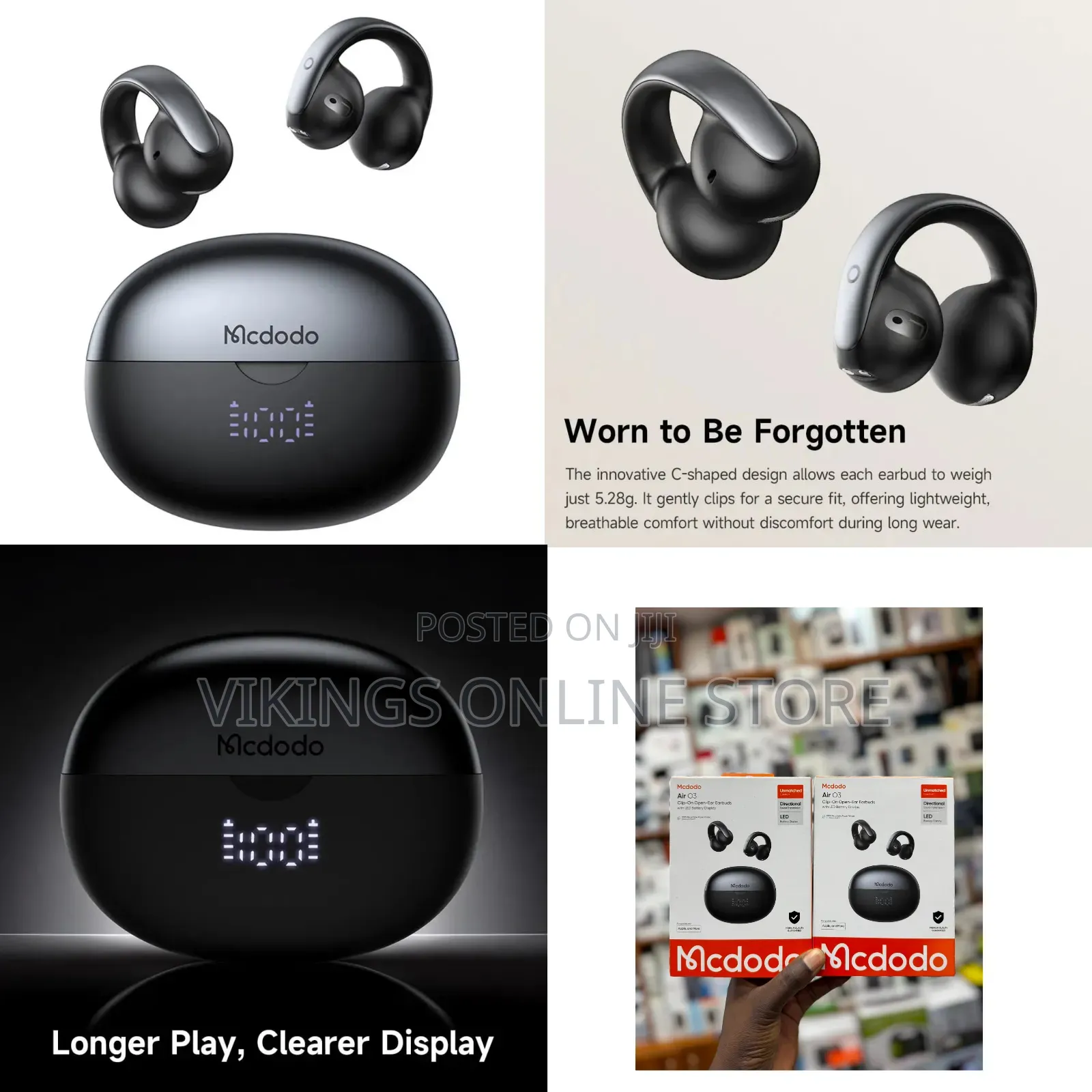McDodo Air O3 Series Clip-on TWS Earbuds With Super Clear Bass Boost