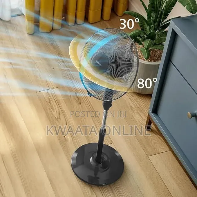 Philips Series 600 Pedestal Fan Acp620/01 Ultra Quite 5 Blades,3 Speed