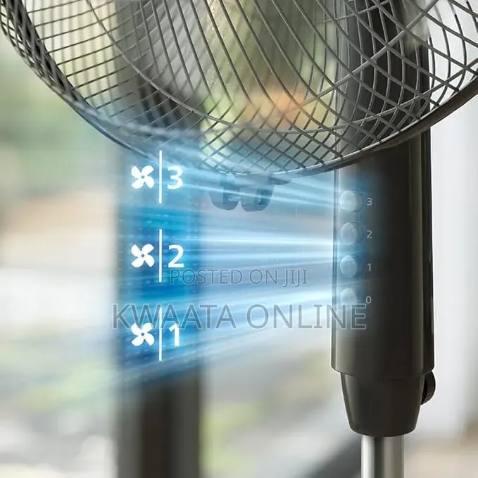 Philips Series 600 Pedestal Fan Acp620/01 Ultra Quite 5 Blades,3 Speed