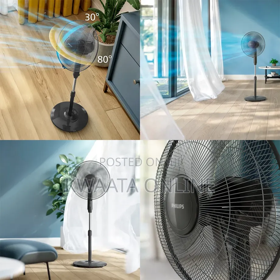 Philips Series 600 Pedestal Fan Acp620/01 Ultra Quite 5 Blades,3 Speed