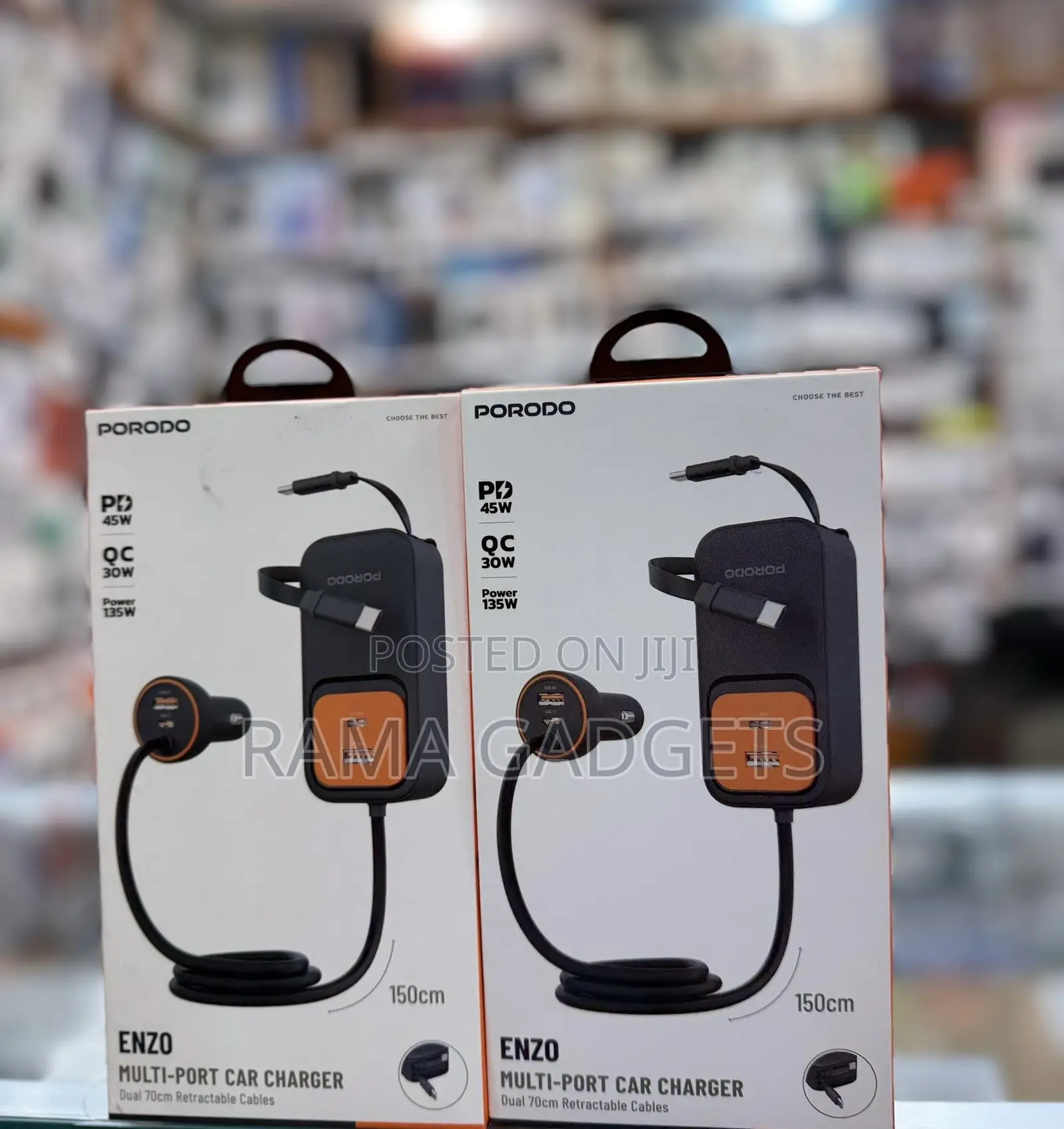 Porodo Enzo Multi-Port Car Charger.