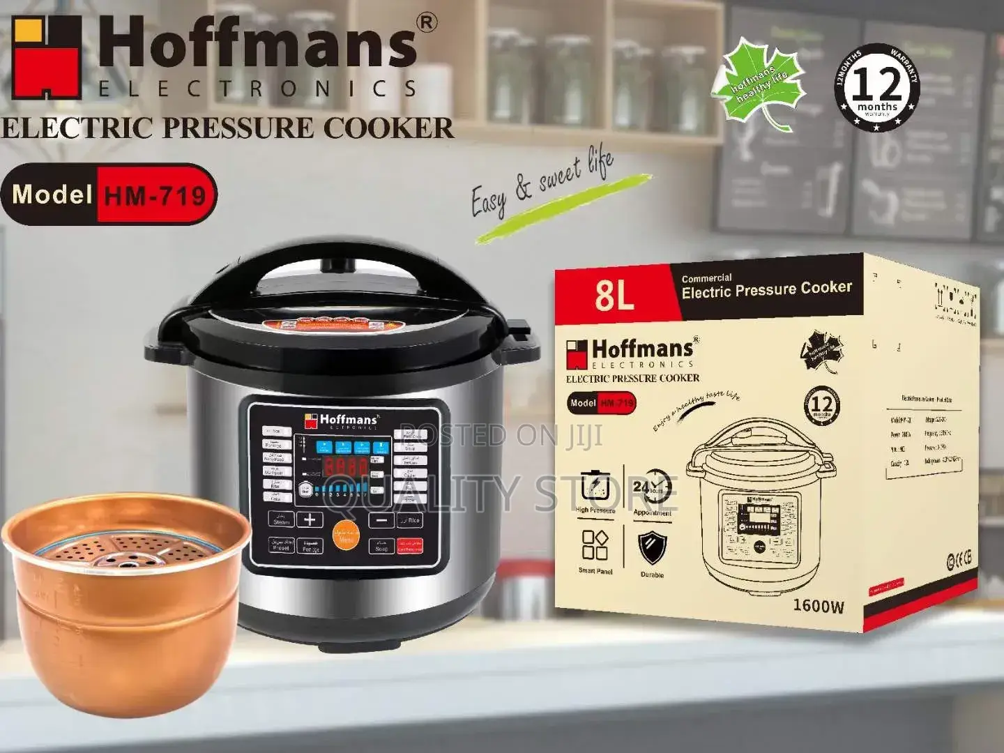 Hoffmans Electric Pressure Cooker 8 L Hm-719