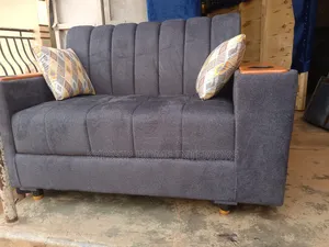 Luxury 2 Seater Sofa, Dark Grey With Cupbolders