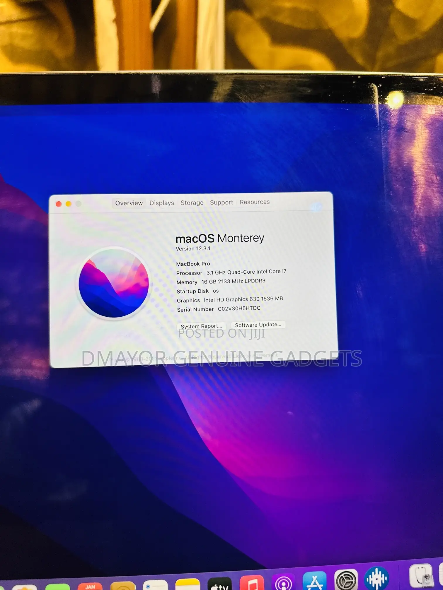 Laptop Apple MacBook Pro 2017 16GB Intel Core i7 SSD 512GB