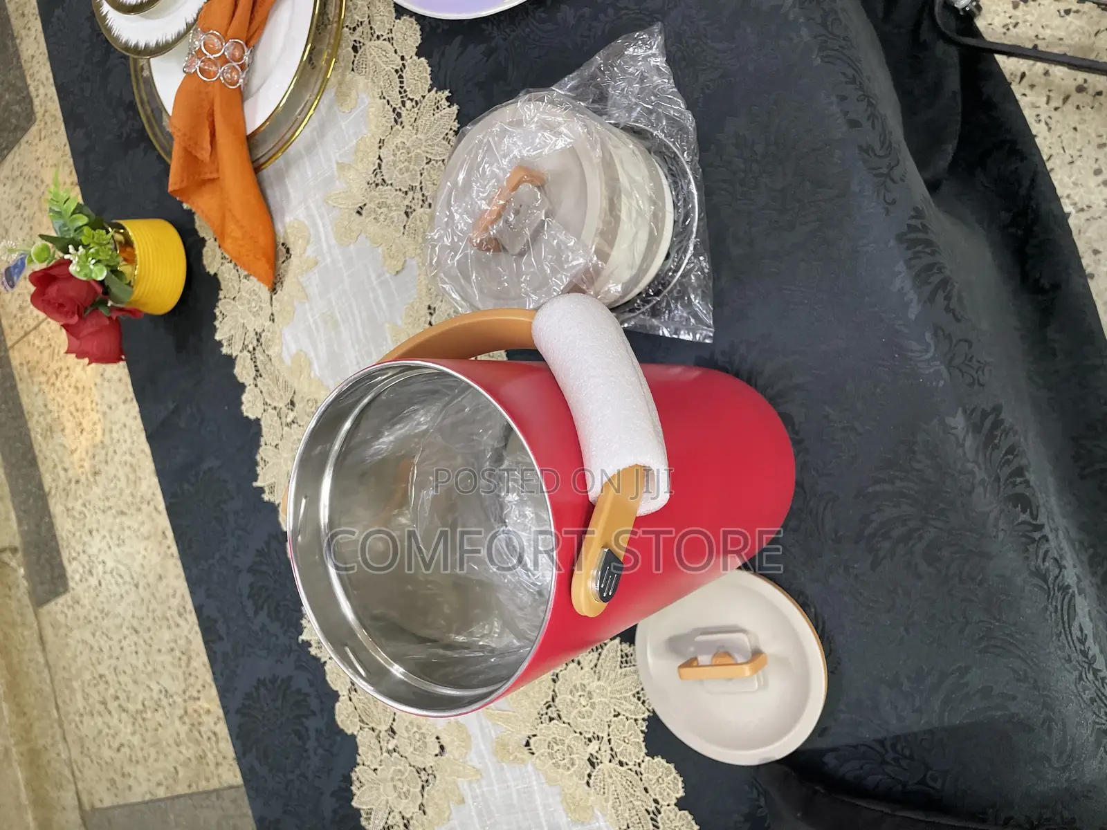 Portable Red Food Flask With 5in1