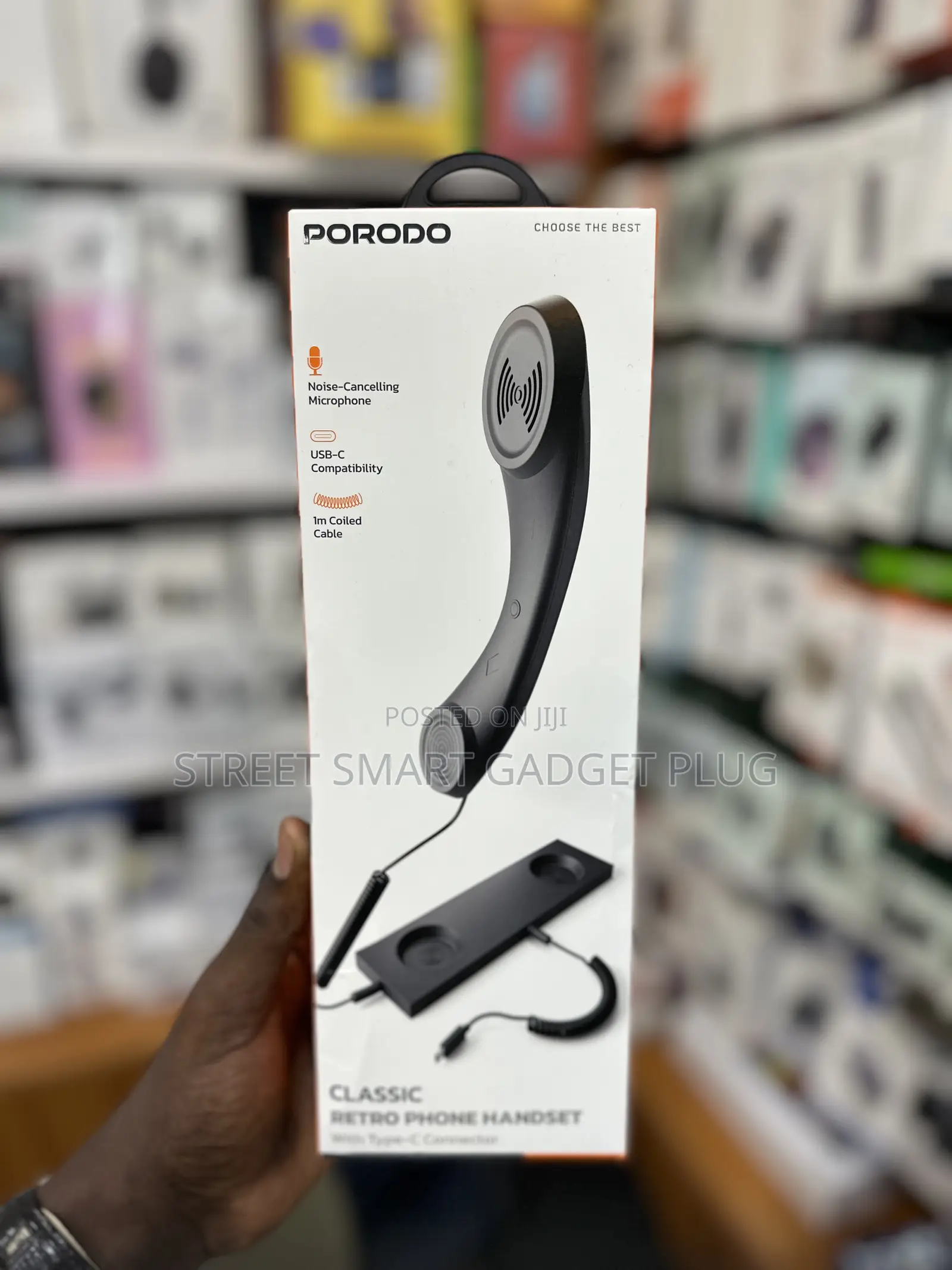 Porodo Retro Class Phone Handset With Type -C -Connector