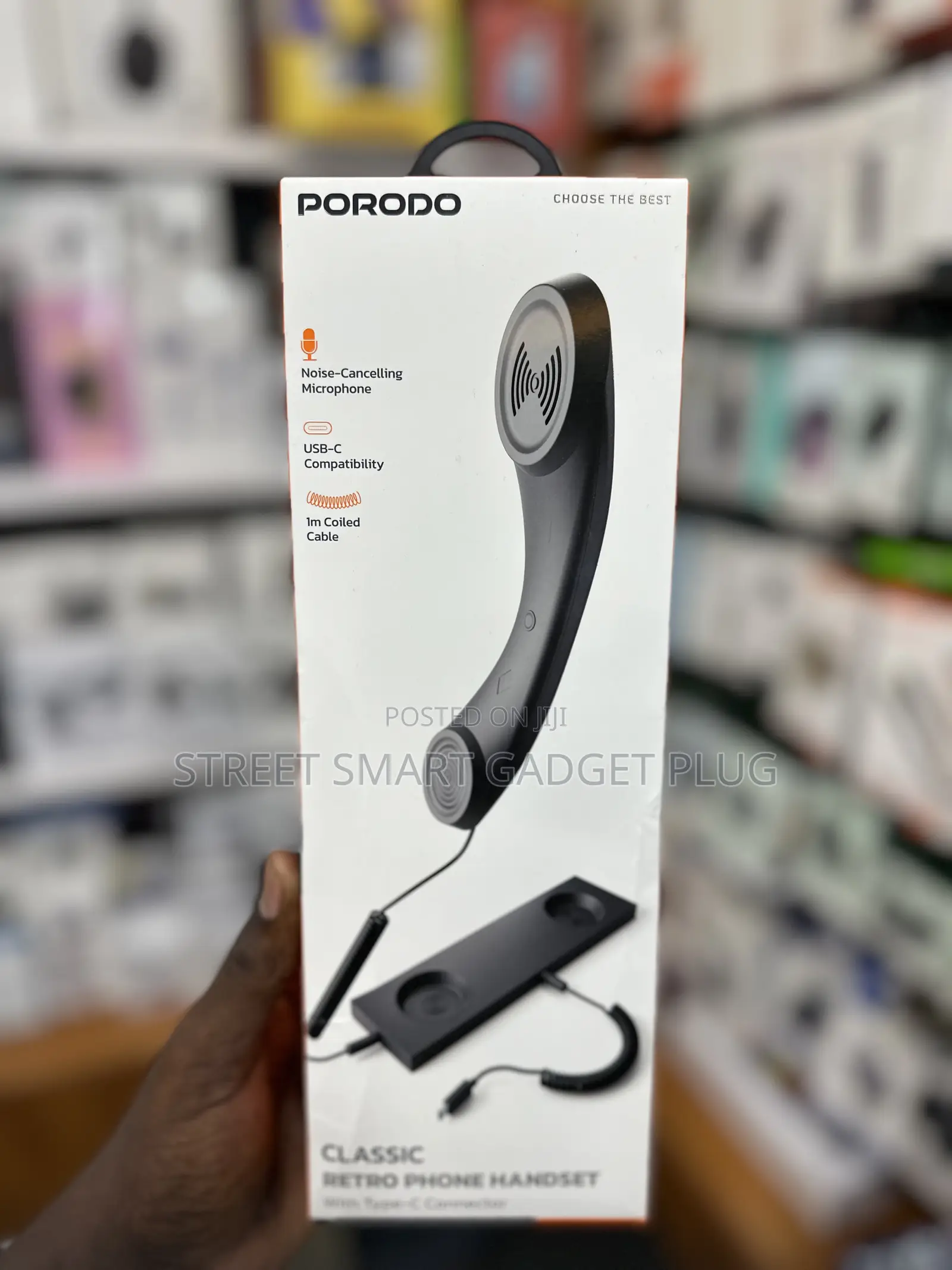 Porodo Retro Class Phone Handset With Type -C -Connector
