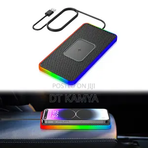 Car Qi Fast Wireless Charging Pad With Side Led Lights / Fast Charger