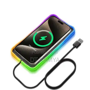Car Qi Fast Wireless Charging Pad With Side Led Lights / Fast Charger