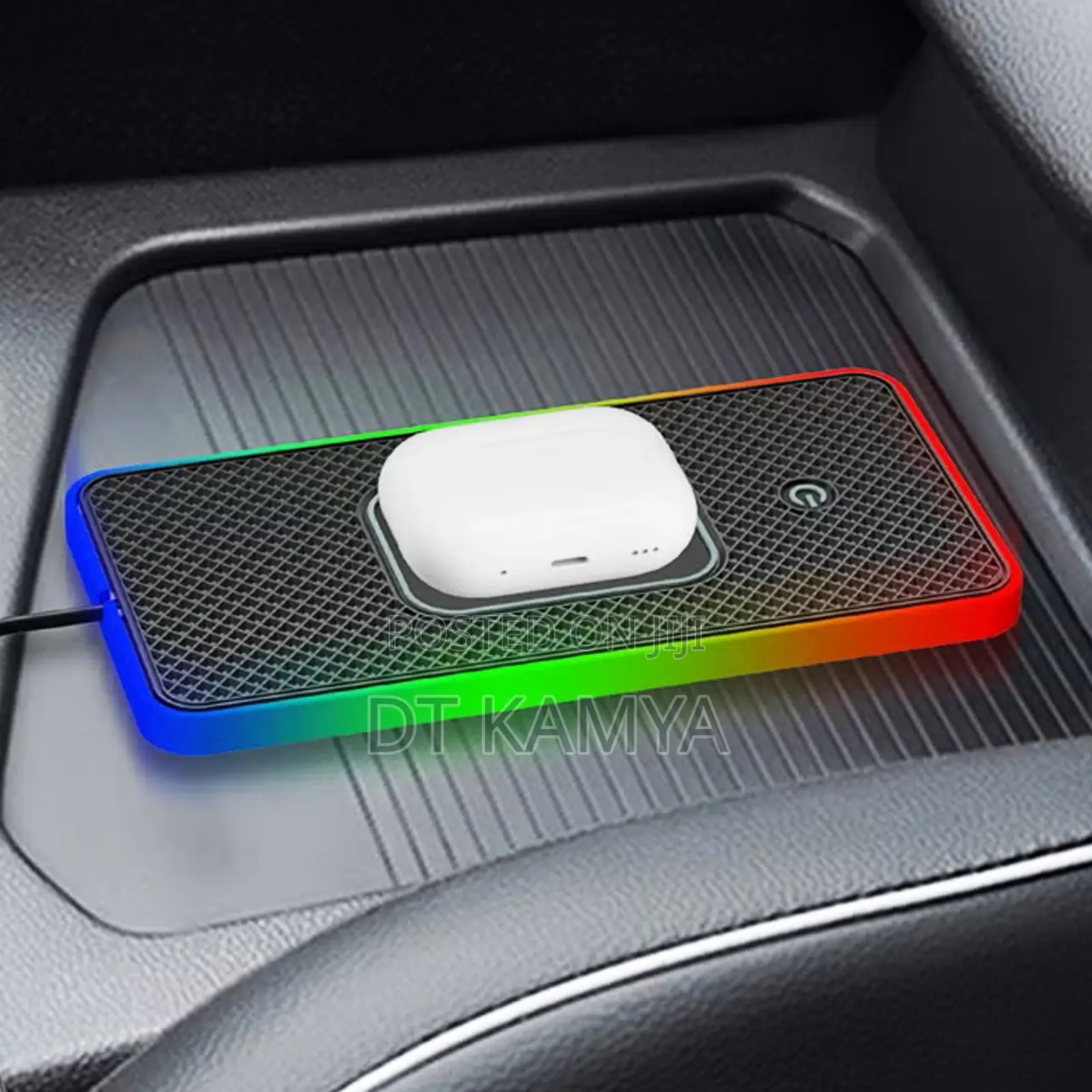 Car Qi Fast Wireless Charging Pad With Side Led Lights / Fast Charger