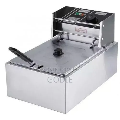 Stainless Steel Single Electric Deep Fryer, 6 Litres - Silver