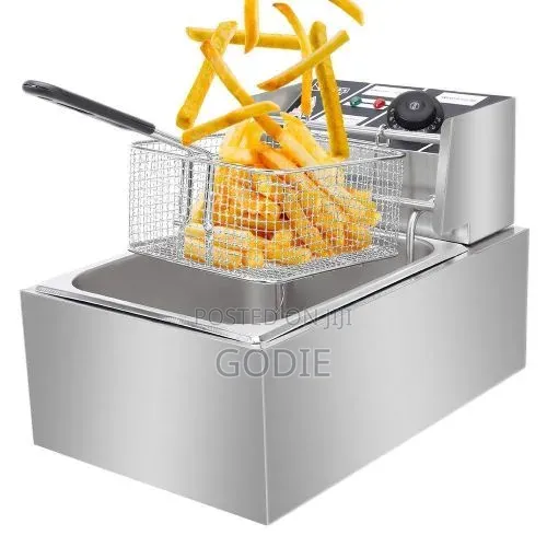 Stainless Steel Single Electric Deep Fryer, 6 Litres - Silver