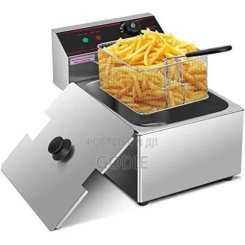 Stainless Steel Single Electric Deep Fryer, 6 Litres - Silver