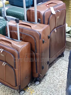 3pcs Full Set Leather Suitcase
