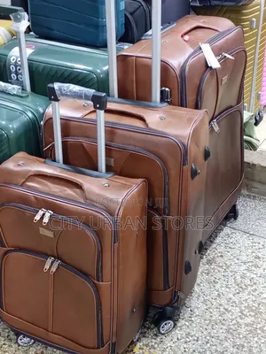 3pcs Full Set Leather Suitcase