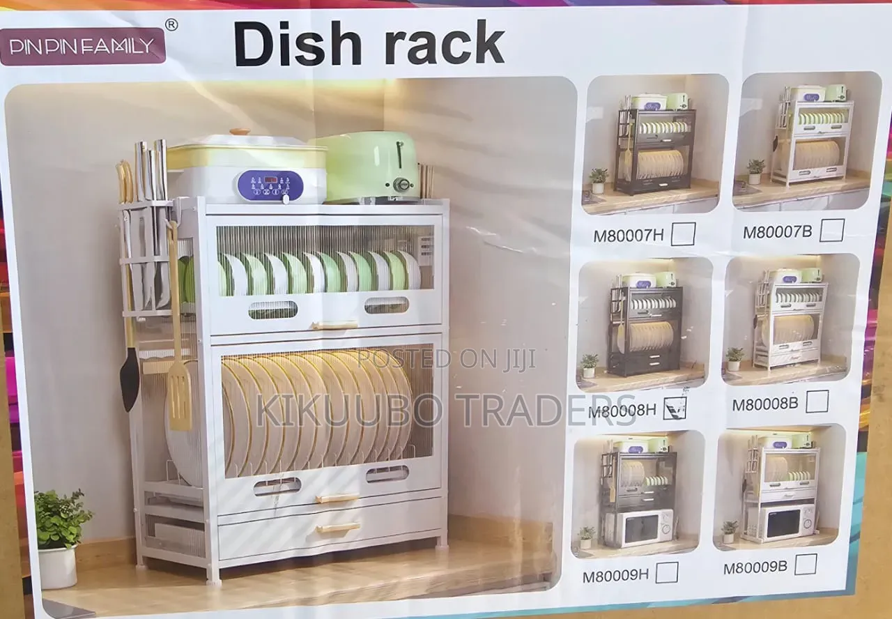 Multifunctional Kitchen Countertop Dish Rack Cabinet.