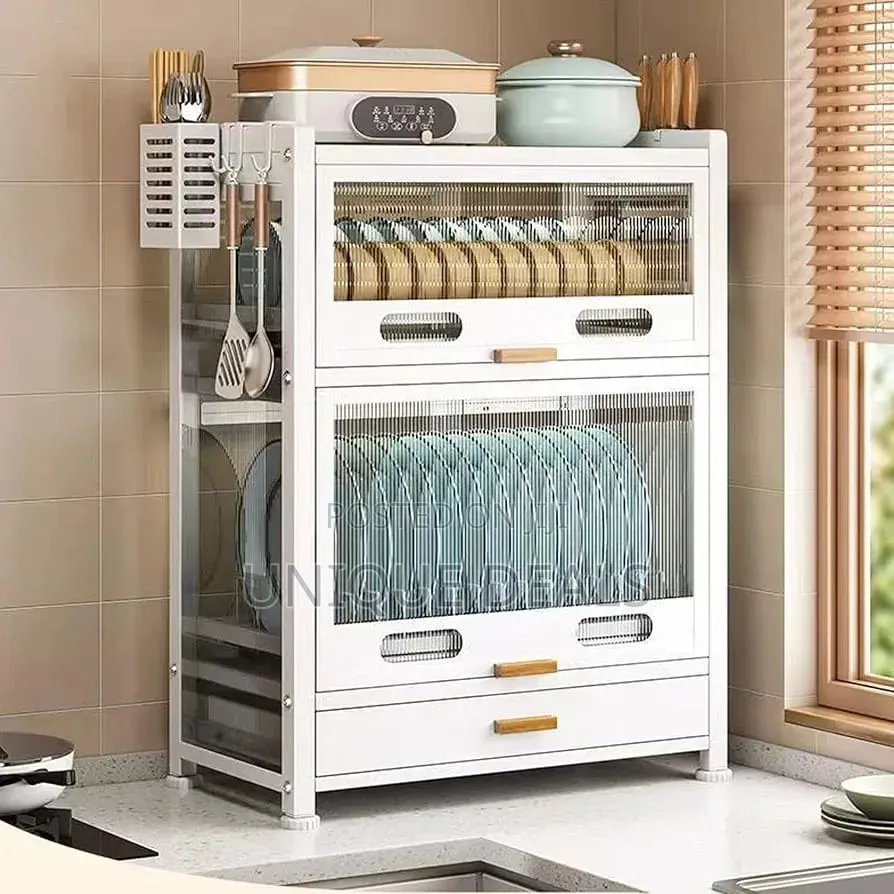 Kitchen Countertop Dish Storage Cabinet With Drawers
