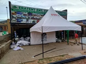 4mx4m Tent in Strong Materials Branded With Logo With Side Flaps.