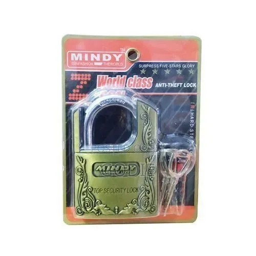 Mindy Large Guarded Anti-theft, Padlock - Golden