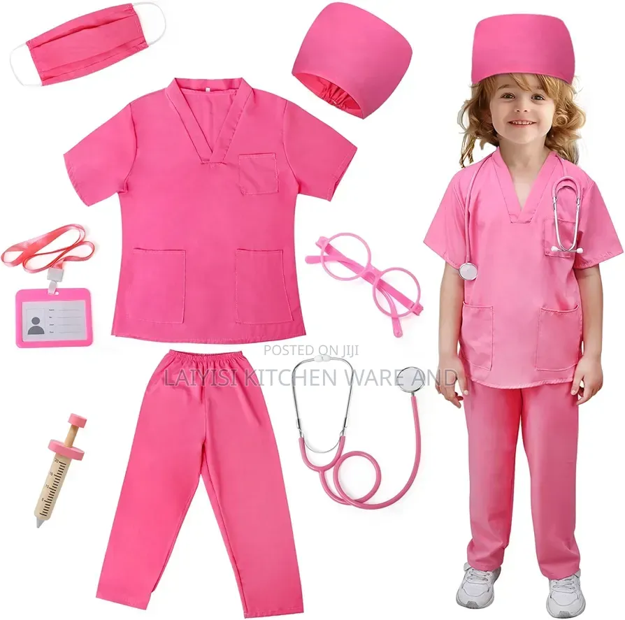Girls Nurse Play Costume For Kids (Ages 3–10) Fun Play Dress-up Set