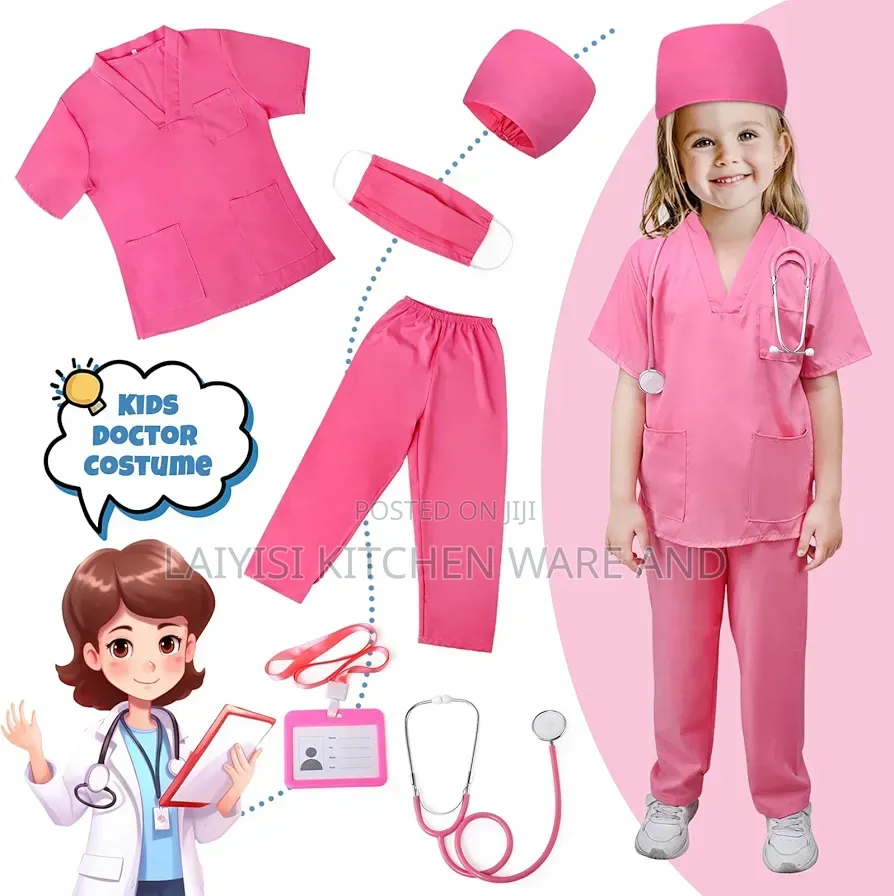 Girls Nurse Play Costume For Kids (Ages 3–10) Fun Play Dress-up Set