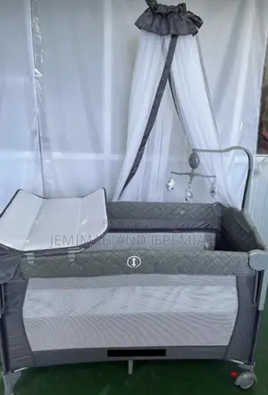 Baby Bed With Mosquito Net,Play Pen and Diaper Changing Station