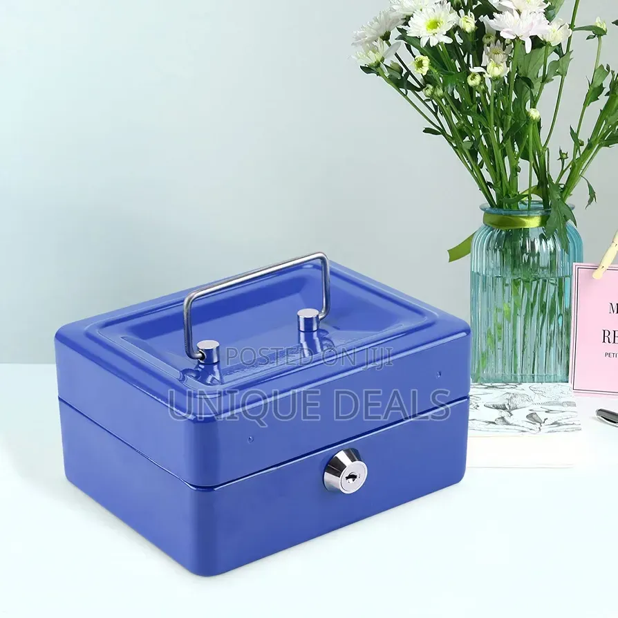 6 Inch Cash Box Portable Metal Money Box With Lock