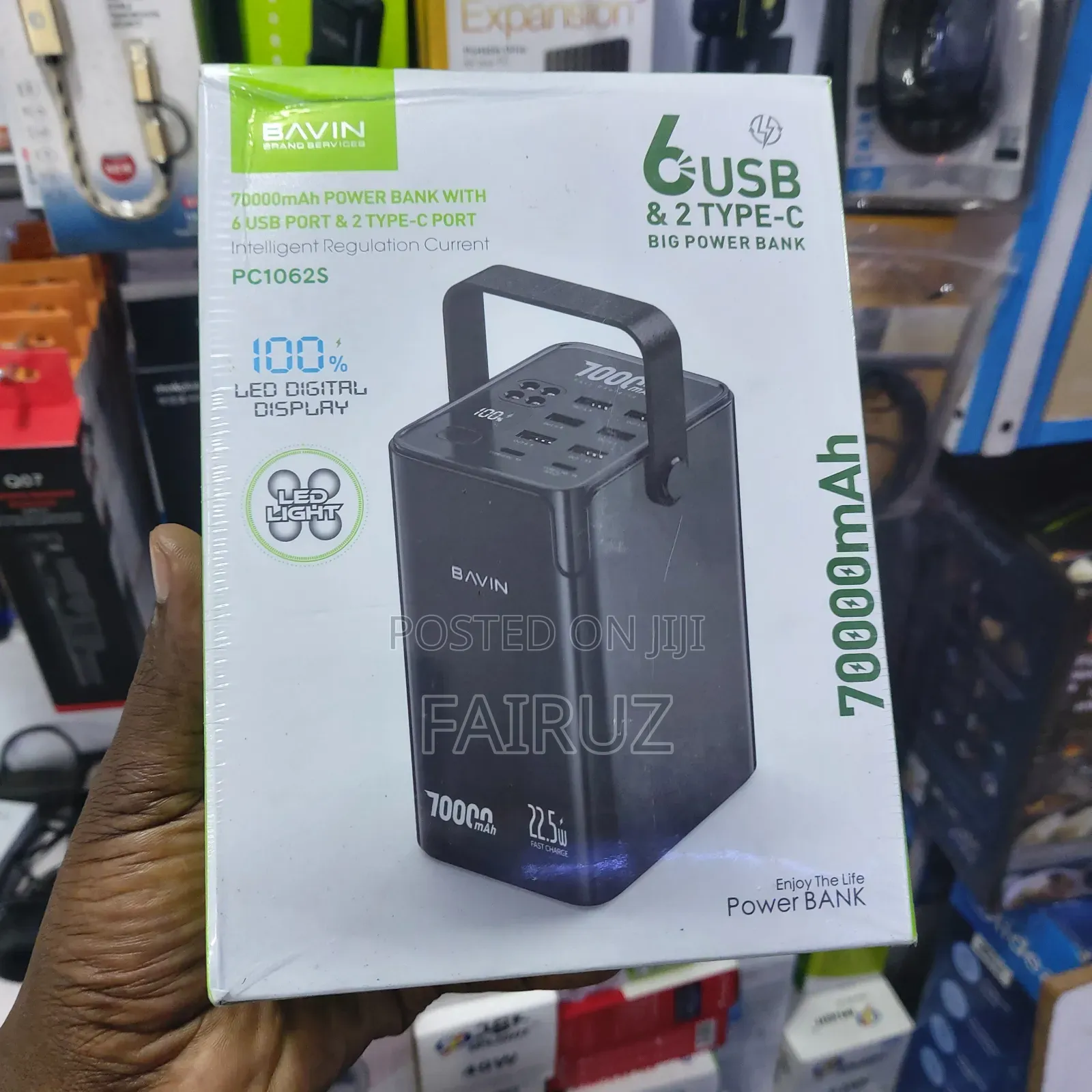 70000mah Power Bank With 6 Usb Port and 2 Usb-C Port Bavin