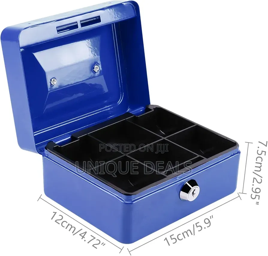 Cash Box Portable Metal Money Box With Lock