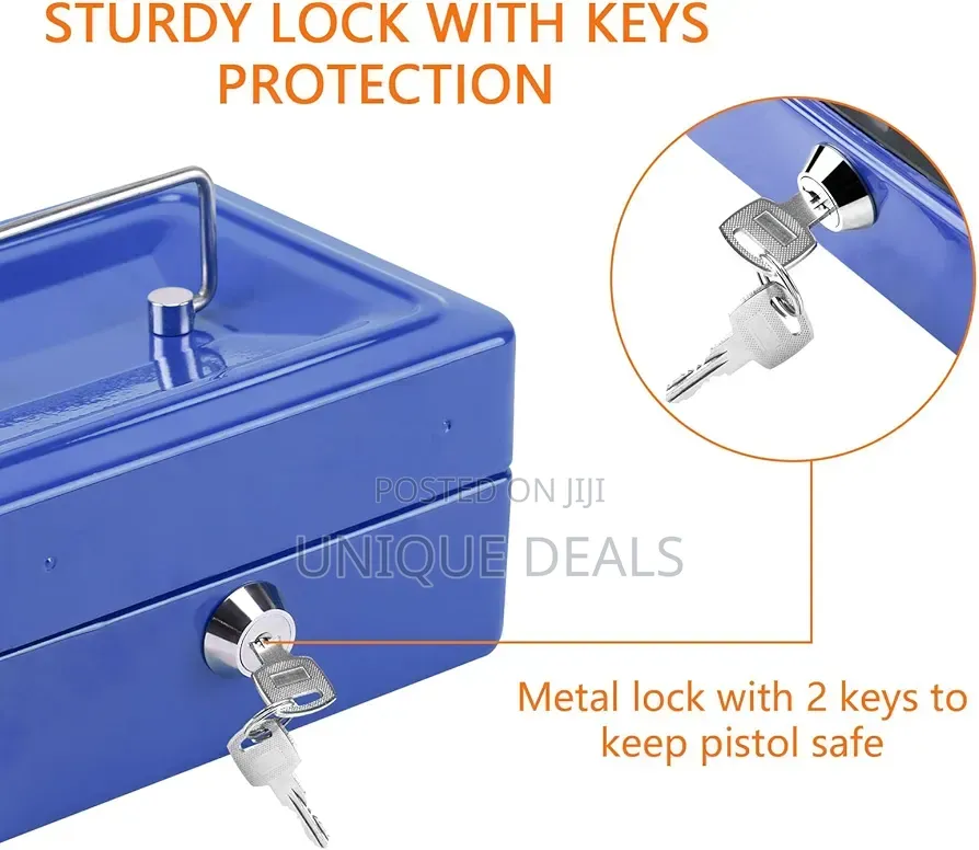 Cash Box Portable Metal Money Box With Lock